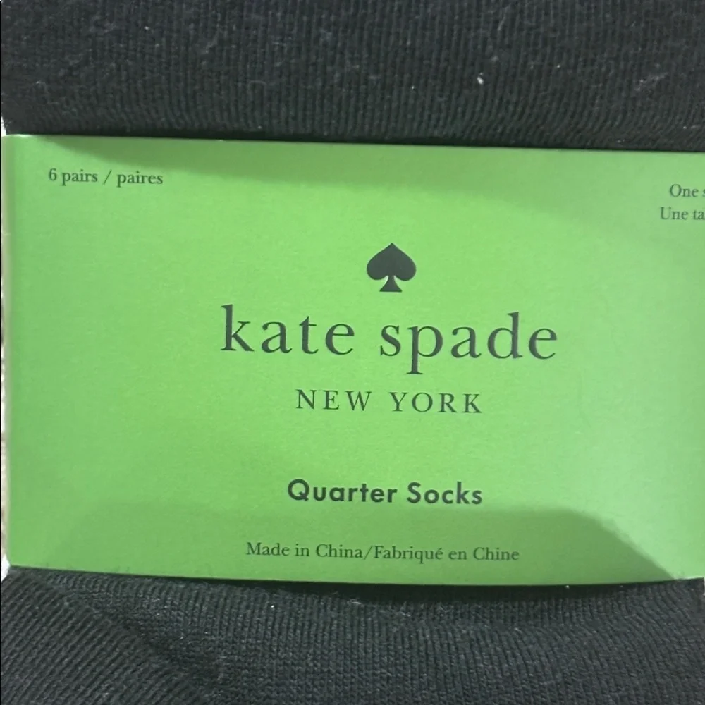 Kate Spade Black Quarter Socks (6pairs)